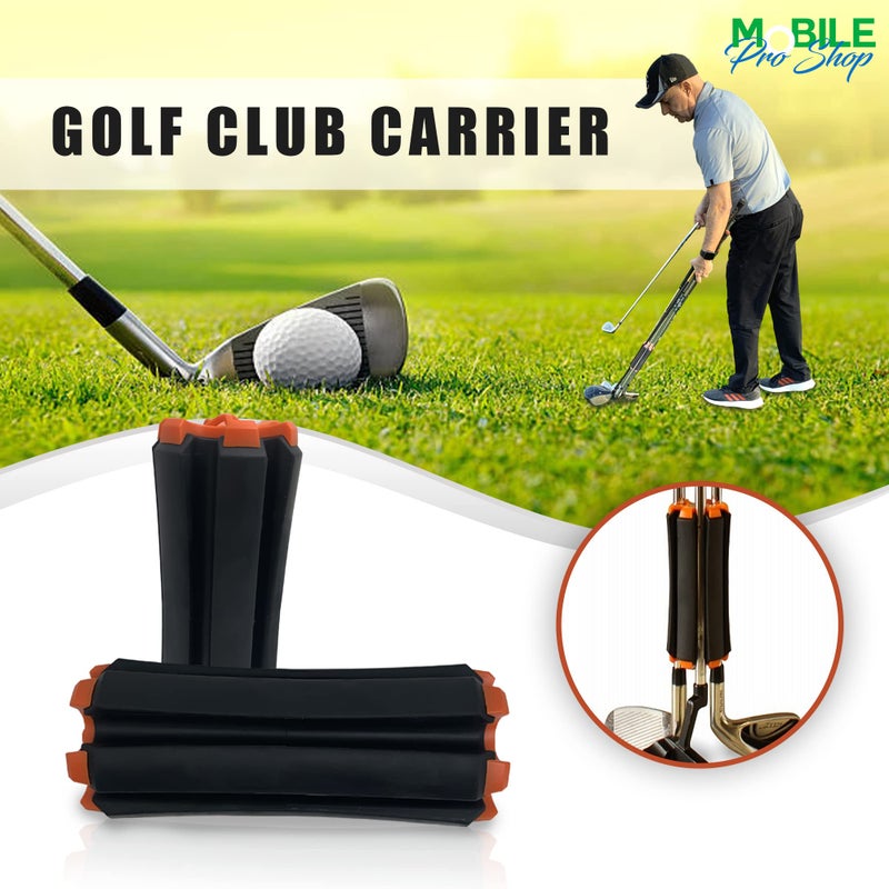 Mobile Pro Shop Golf Club Carrier with Built-in Cleaning Brush â€“ Portable Holds up to 6 Clubs, Keeps Your Clubs Dry, Visible & Organized â€“ Premium Golf Club Organizer (Black/Orange) - Image 3