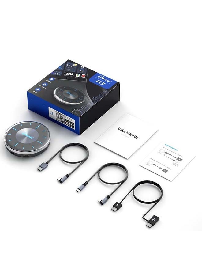 Ottocast - OTTOCAST P3 OttoAiBox - 2024 Android 12 CarPlay AI Box, Wireless CarPlay & Android Auto Adapter, 8GB+128GB, HDMI Output, GPS, Video Viewing YouTube, Netflix, Tiktok, etc - Image 1