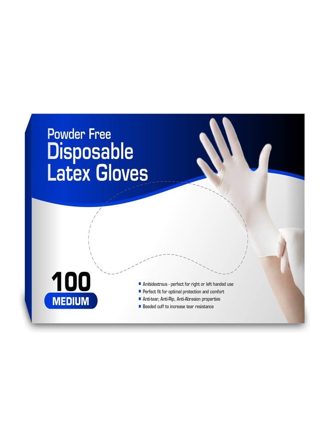 Chef's Star Medium Powder Free Latex Gloves, 100 Gloves Per Box - Image 1