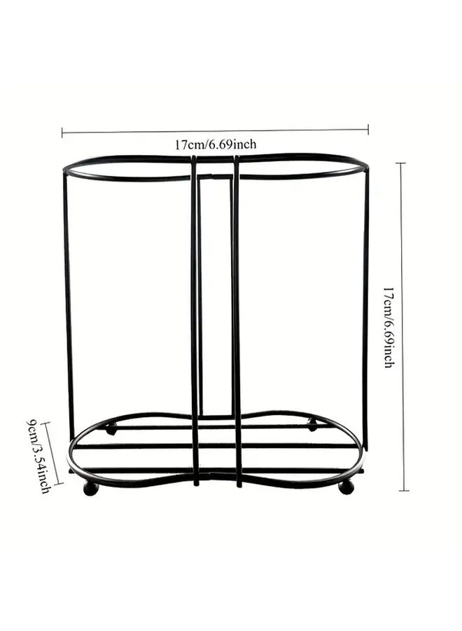 Durable Black Metal Double Cup Dispenser For Home Office Bar Cafe - Image 3