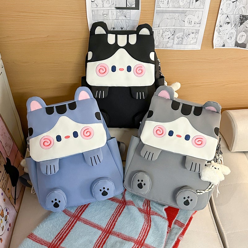 Cute Cartoon Cat Backpack for Women, Large Capacity Travel Student Backpack - Image 4