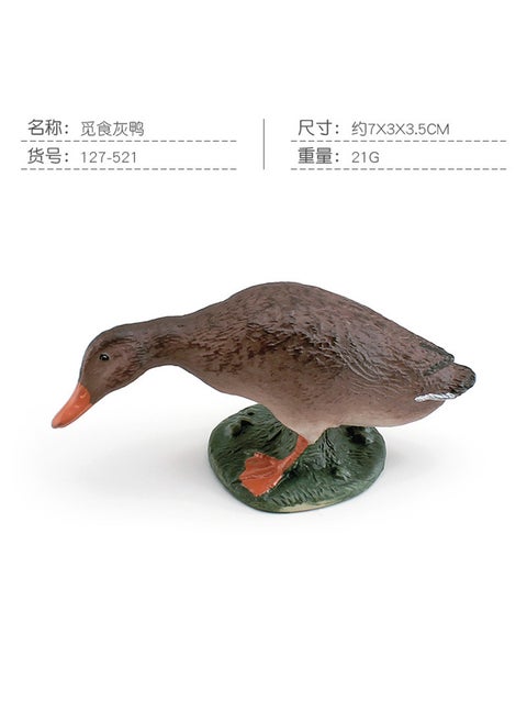 Simulation Poultry Model Toy Set for Kids PL127-521 foraging gray duck 21g