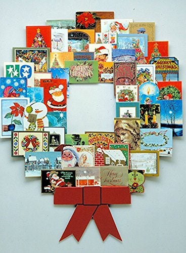 JUMBL Christmas Decoration Wonder Wreath Jumbo (44" X 36") Card & Photo Display Holder. for Home, Work, Schools, Party. Great Way to Go Down Memory Lane. - Image 1