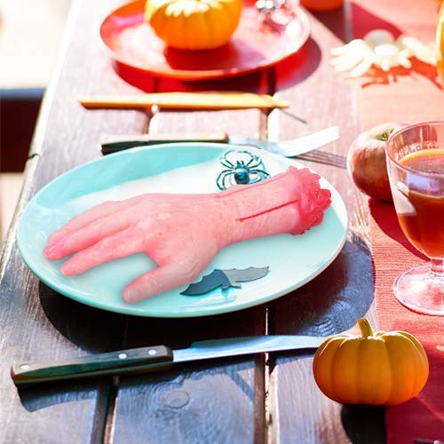 Western Era Haunted Fake Cosmetic Bloody Arm Hand for Prank Halloween Party Props Cosplay Decorations (Long Hand) - Image 2