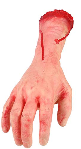 Western Era Haunted Fake Cosmetic Bloody Arm Hand for Prank Halloween Party Props Cosplay Decorations (Long Hand) - Image 1