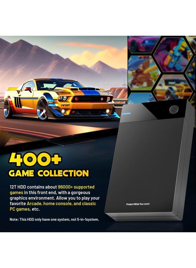 KINHANK 12T External Hdd With 96,000+ Classic Games,Retro Game Hard Drive Include 6000+ 3D Games, Usb 3.0, 12Tb Portable Disk Console For Win 7/8/10/11,Gift Friend - Image 2