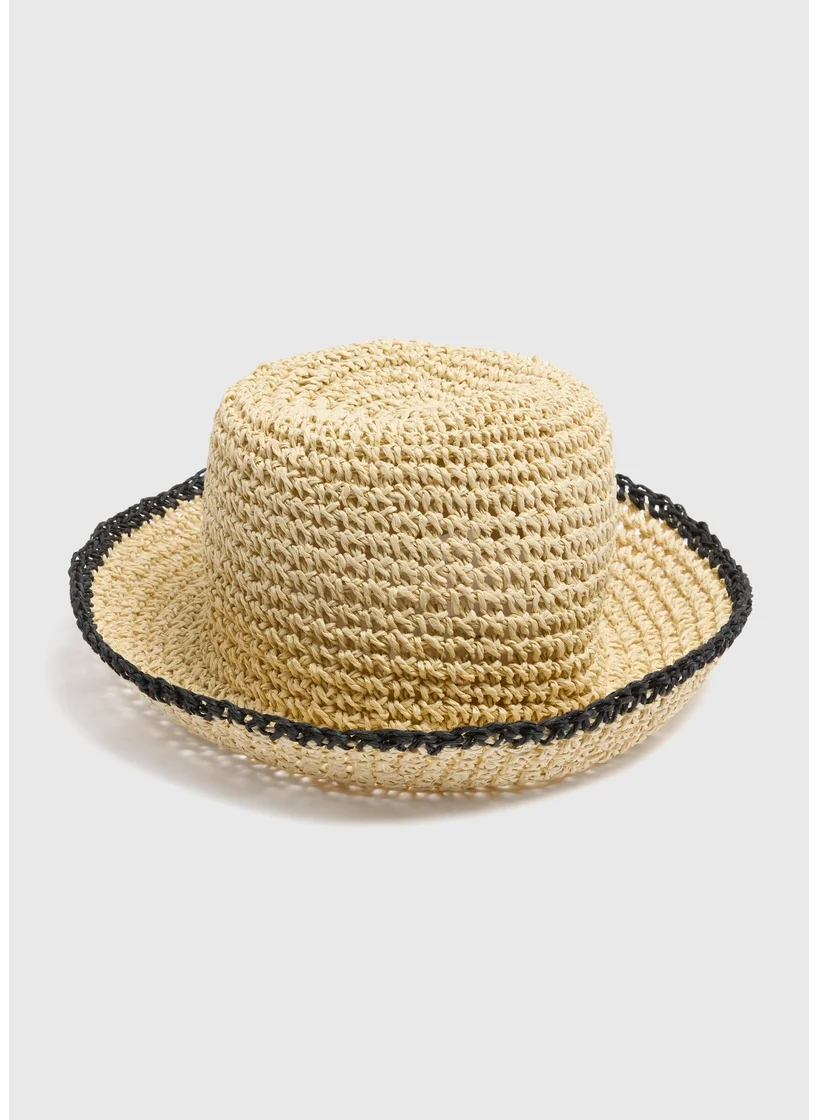 Matalan Natural Straw Bucket Hat