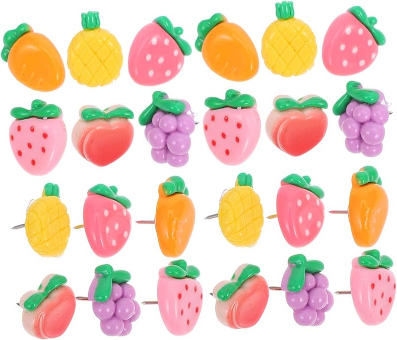 Tehaux 30 Pieces Strawberry Push Pins Decorative Bulletin Board Cork Board Tacks - Image 1
