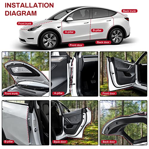 KUNIST for Tesla Model Y Juniper 2026 Accessories, Rubber Seal Weather Strip Soundproof Noise Insulation Sealing for Tesla Model Y 2020-2026 - Image 2