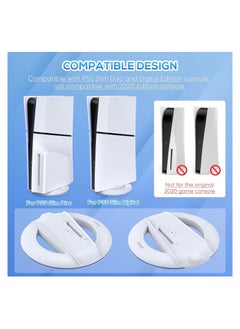 Vertical Stand for PS5 Slim Console Disc and Digital with Screw, Base Stand Replacement for Playstation 5 Slim Console, White - pzsku/ZE6B08ECBE63D04522890Z/45/_/1713512171/f4904db0-1544-4367-a072-aadbcb750710