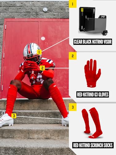 NXT NXTRND Nxtrnd XTD Scrunch Football Socks, Extra Long Padded Sport Socks for Men & Boys (Red, S/M) - Image 5