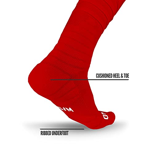 NXT NXTRND Nxtrnd XTD Scrunch Football Socks, Extra Long Padded Sport Socks for Men & Boys (Red, S/M) - Image 4