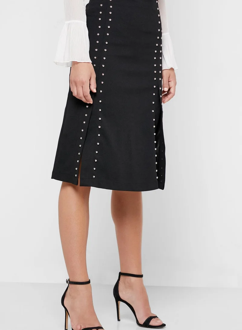Own The Looks Ruffle Detail Shirt & Embellished Skirt Set