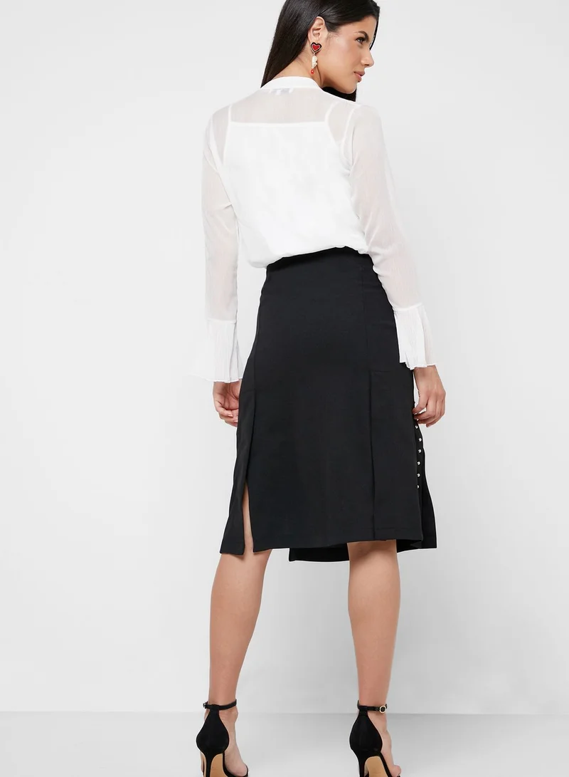 Own The Looks Ruffle Detail Shirt & Embellished Skirt Set