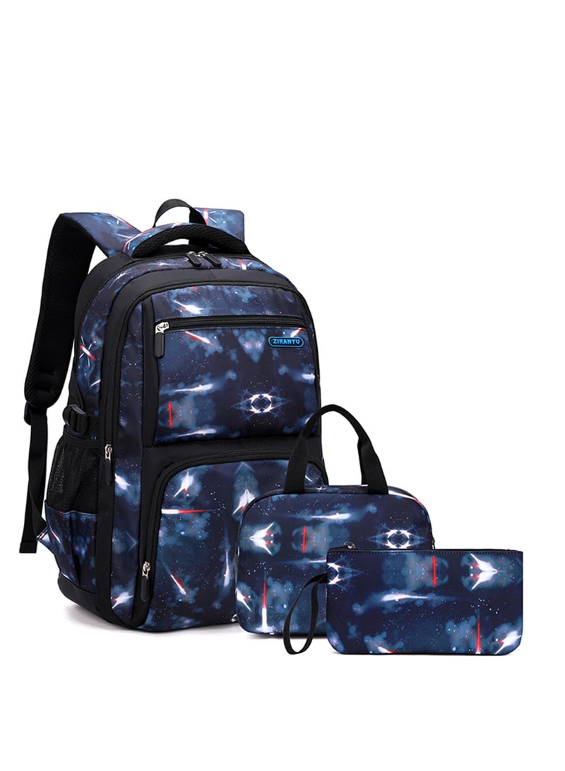 MIXDE Kids Backpack for Girls School Bookbag for Elementary 3 in 1 School Bag Sets with Lunch Tote Pencil Bag and Cartoon Sticker - Image 1