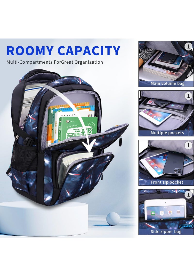 MIXDE Kids Backpack for Girls School Bookbag for Elementary 3 in 1 School Bag Sets with Lunch Tote Pencil Bag and Cartoon Sticker - Image 2