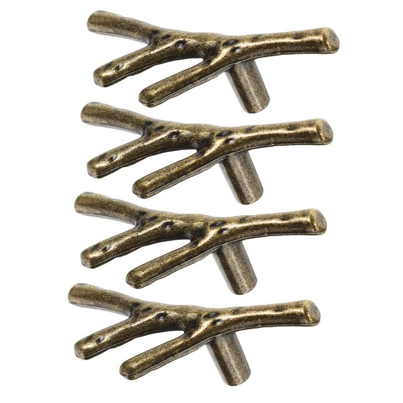 Branch Shaped Cabinet Knobs Pulls 4PCS Smooth Surface Easy Install Hardware - Image 2