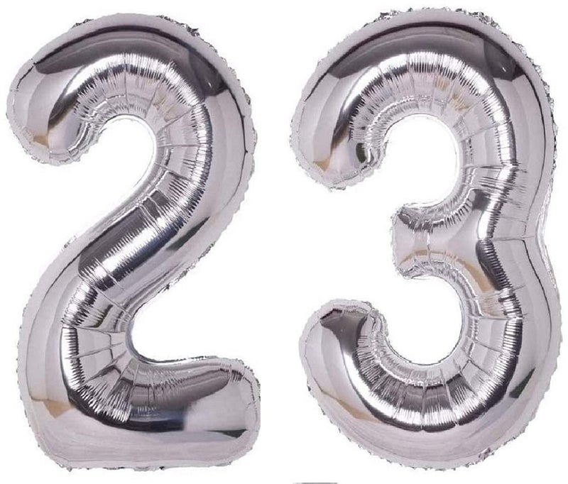 flavouredlove flavourdlove 16 inches Number Foil balloon for party decoration (Silver 23) - Image 5