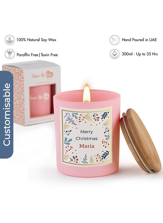 Share the Love Personalised Soy Scented Candle - Merry Christmas Edition  - Image 3