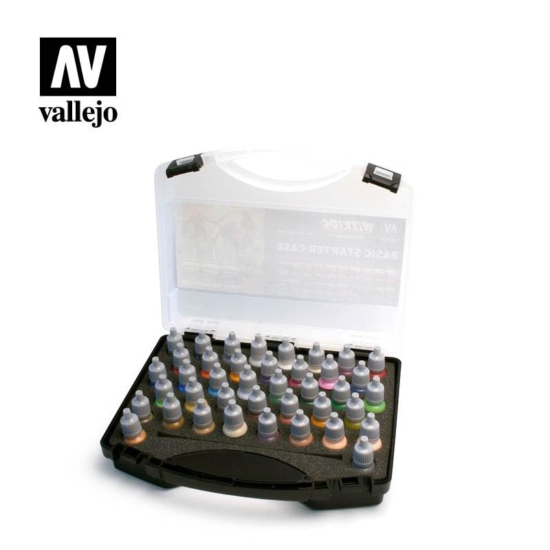 Vallejo - Wizkids Basic Starter Case | Game Color | Premium Acrylic Paint Set for Modeling Painting | Colors and Washes Assortment | 40 bottles x 8 ml (0.27 fl.oz) and a Round Synthetic Brush Included - Image 2