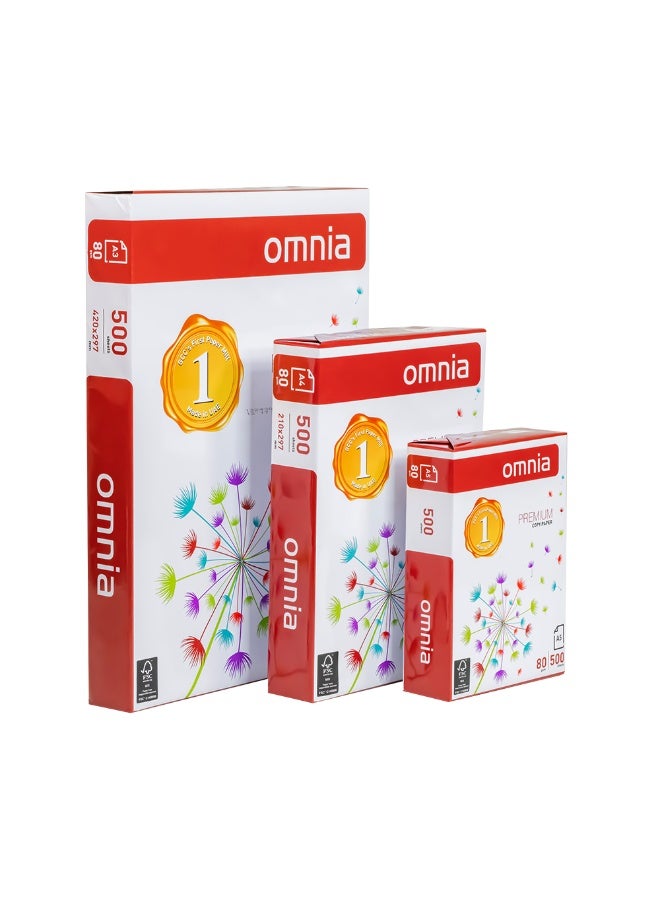 OMNIA A4 Copy Paper 80 GSM – 2500 Sheets (5 Reams x 500) Premium White Multipurpose Paper - Image 2