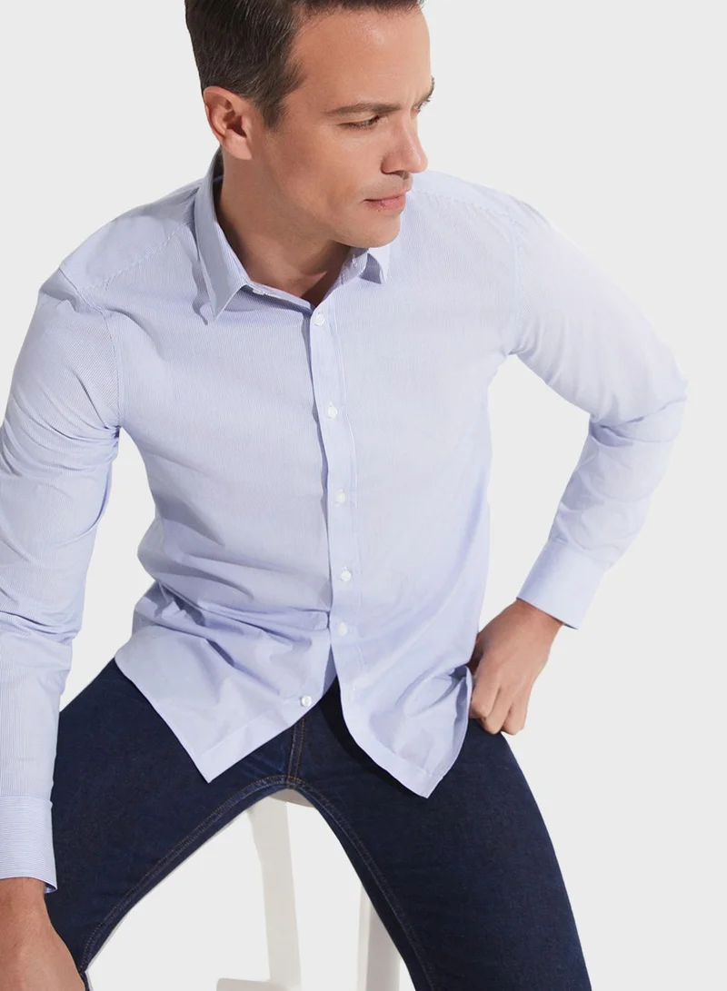JUNE Striped Slim Fit Shirt