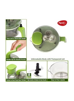 pigeon Pigeon by Stovekraft Tornado Turbo Manual Chopper 1.5 L Used for Chopping, Atta Kneader, Slicing, Shredding and Whipping - Green, Large  - Image 2