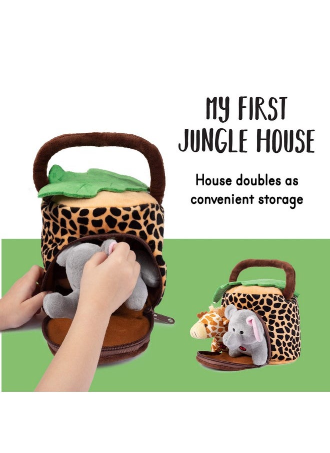 Plush Creations Talking Plush Jungle Animals Toy Set, Includes 4 Talking Soft Safari Animals A Plush Elephant Plush Monkey Plush Giraffe Plush Tiger With A Plush Jungle House Carrier  - Image 3