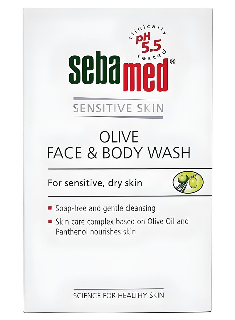 Sebamed غسول الوجه والجسم بزيت الزيتون للبشرة الحساسة والجافة 400 مل - Image 1