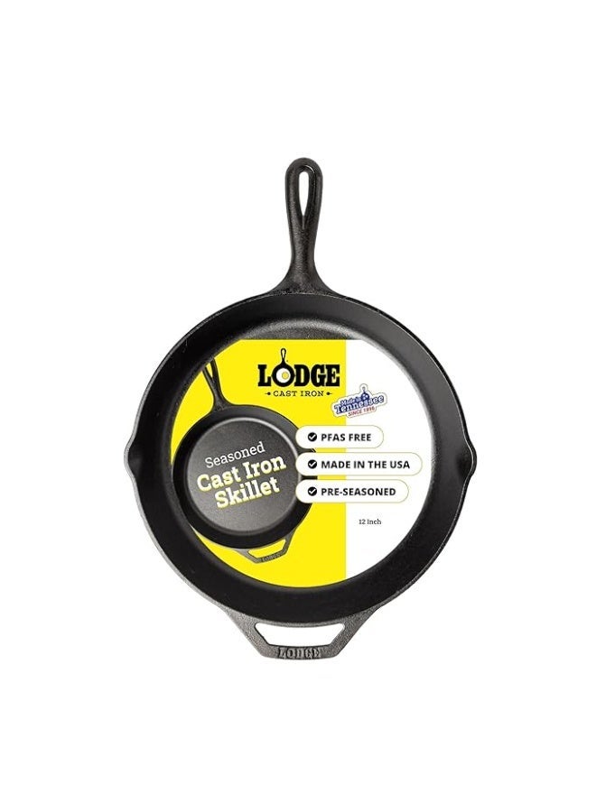 Lodge Pre-Seasoned Cast Iron Black Skillet - 12 Inch - Image 3