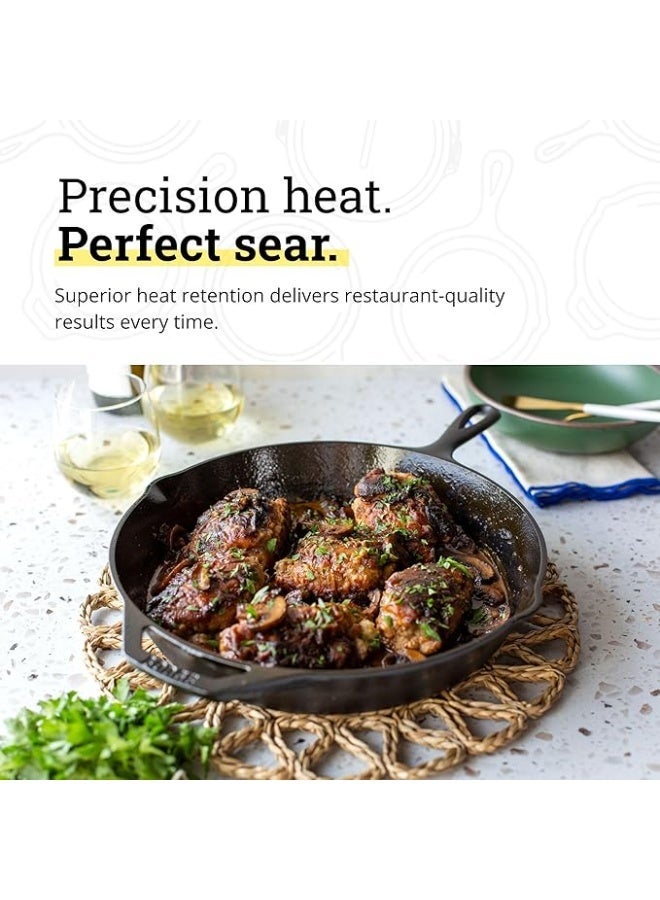 Lodge Pre-Seasoned Cast Iron Black Skillet - 12 Inch - Image 4