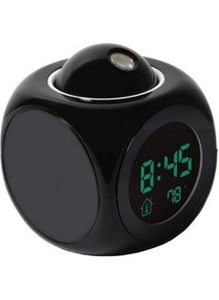 Dherik Tradworld Dherik Tradworld LCD Digital Plastic Projector Battery Operated Bedside Temperature Display Snooze and Large Display Adjustable Brightness Simple Operation Travel Alarm Clocks 
