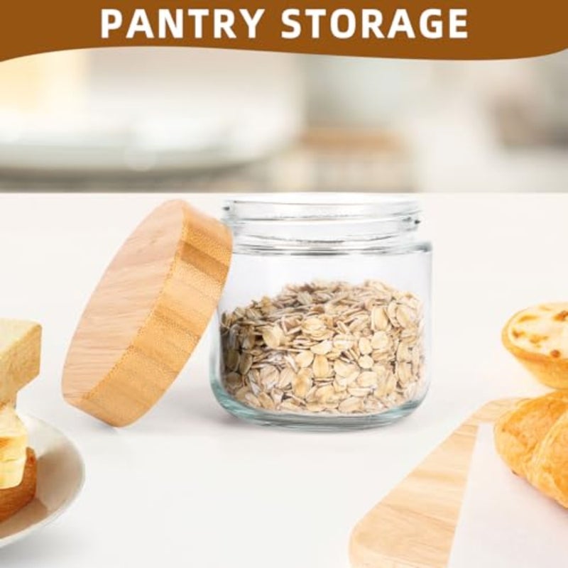 10oz Glass Overnight Oats Containers with Bamboo Lids, 4 Pack Wide Mouth Airtight Storage Jars for Meal Prep, Yogurt, Salad, Pudding, Cereal, Spices, and More - Image 4