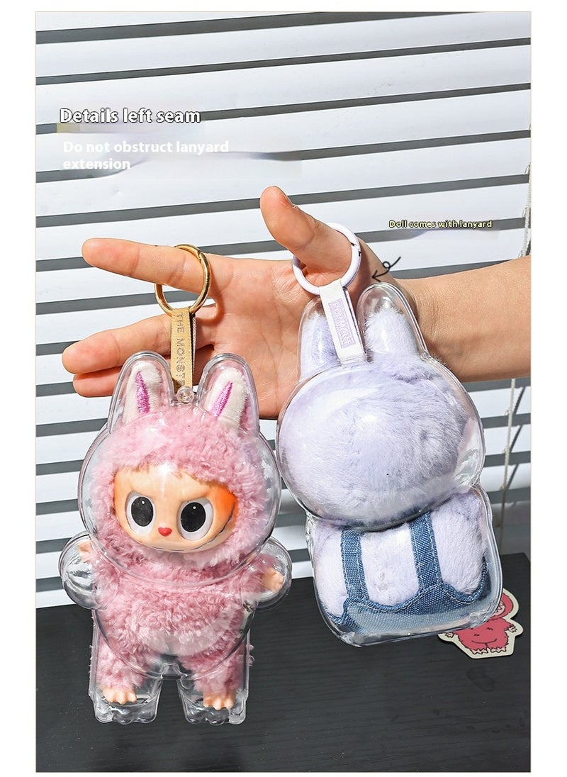 null - Doll Protective Case Labubu Dust Protective Case Suitable for 1.0 and 3. Series-Clear (Doll Not Include - Image 1
