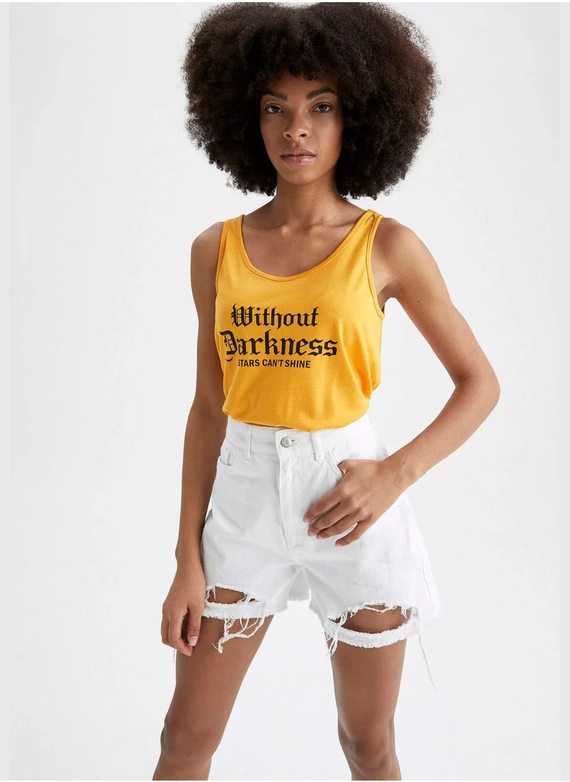 DeFacto Regular Fit Text Printed Vest