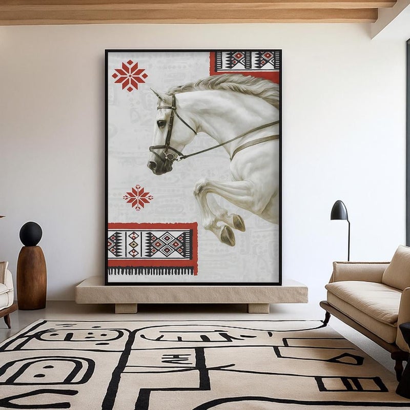 Marktna Horse Design Canvas Painting with Hollow Frame (120x80) 1 Piece - Image 3