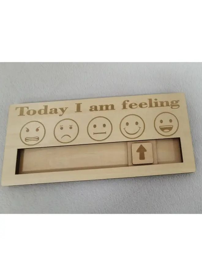 Wooden Emotion Tracking Board With 5 Expressions Desktop Decoration For Office Home - Image 3