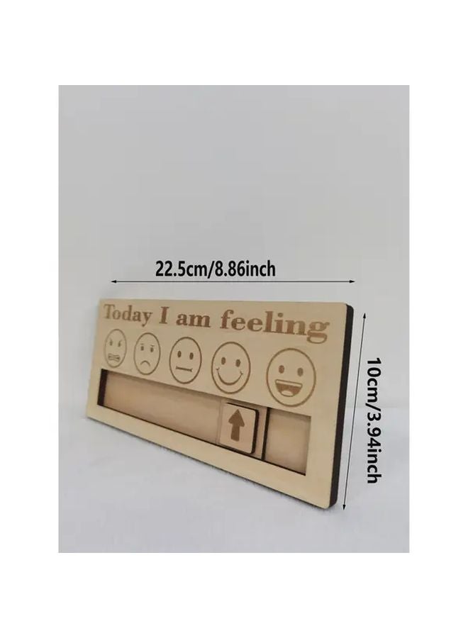 Wooden Emotion Tracking Board With 5 Expressions Desktop Decoration For Office Home - Image 1