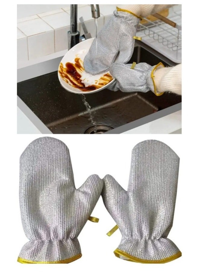Generic 2 pc Multipurpose Wire Dishwashing Gloves, Reusable Cleaning Gloves  - Image 1