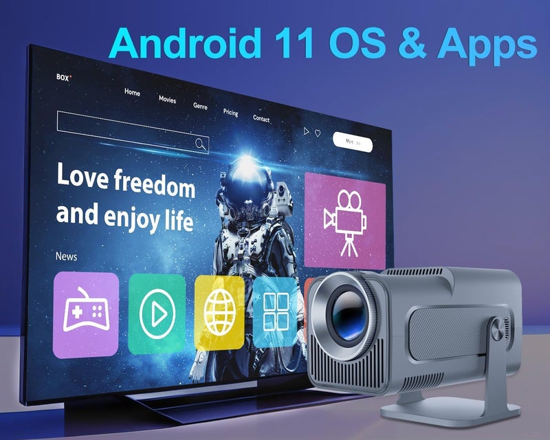 TOPTRO Free Style Projector for Home 4K Support 1080p Native FHD Portable Projector Android 11 YouTube Builtin Apps 5G WiFi Auto Keystone 9500 lumens 3 Watt Speaker 176" MAX Screen - Image 2