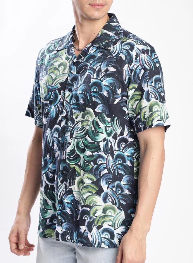ستايلي Men Resort Collar Linen Blend Shirt By Bene Kleed