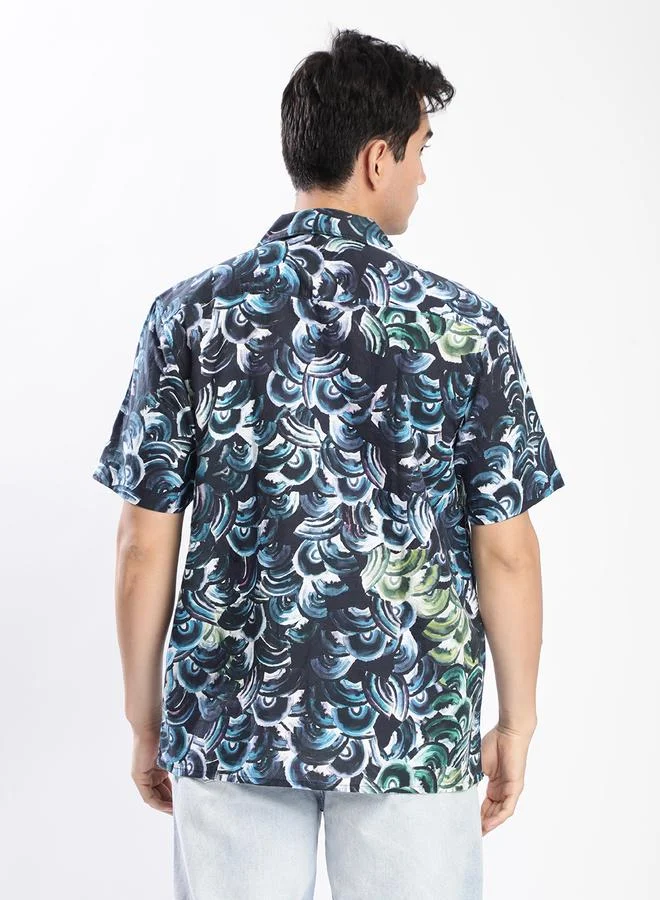 ستايلي Men Resort Collar Linen Blend Shirt By Bene Kleed