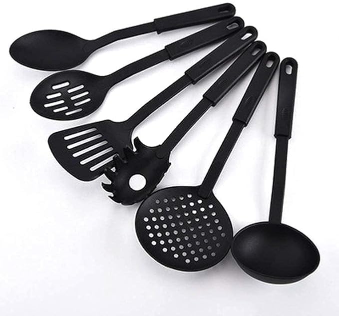 Spoon Spatula Pasta Server Deep Ladle Turner Scoop Kitchen Serving Utensil Tools 6 PcsSet Nylon HeatResistant Nonstick  - Image 5