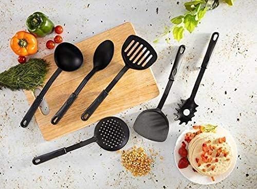 Spoon Spatula Pasta Server Deep Ladle Turner Scoop Kitchen Serving Utensil Tools 6 PcsSet Nylon HeatResistant Nonstick  - Image 2