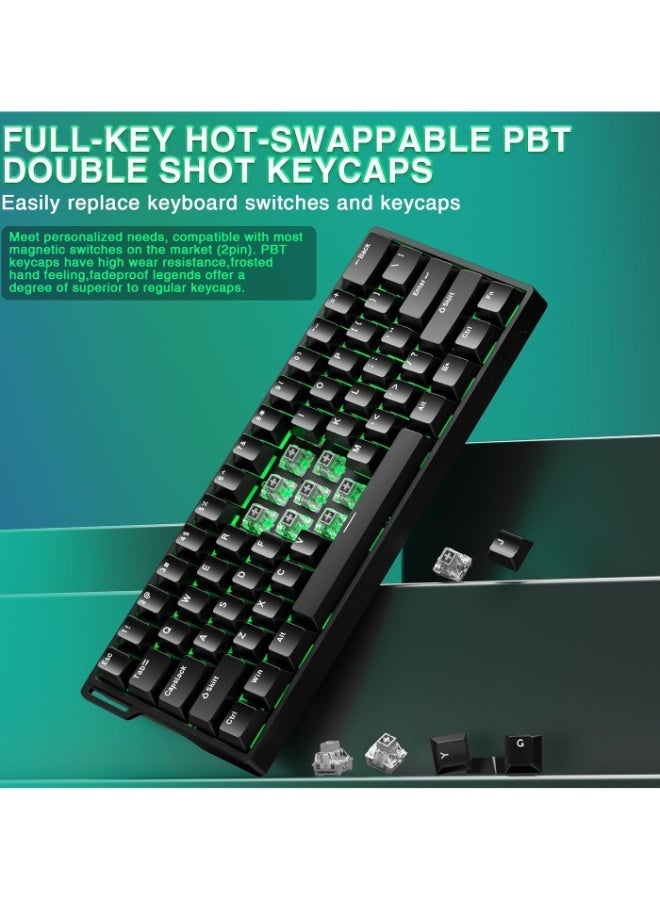 AULA WIN60 HE 60% Mechanical Gaming Keyboard Wired, Magnetic Switch Hot Swappable, Adjustable Actuation Rapid Trigger Mode, 8000 Hz Polling Rate, RGB Small Keyboard Compact Design for PC - Image 3