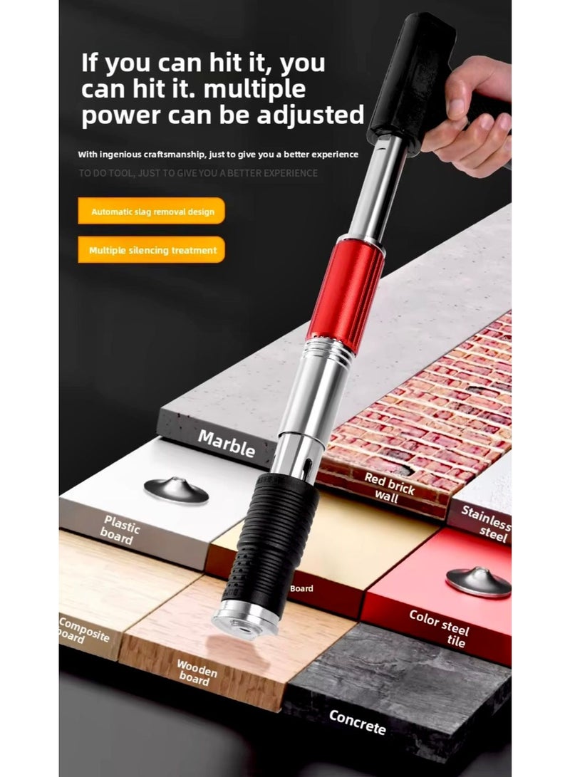 Tradeo Heavy-Duty Manual Impact Nail Driver Set – Adjustable Power, Multi-Surface Fastening Tool with Extension Rods & Protective Case - Image 5