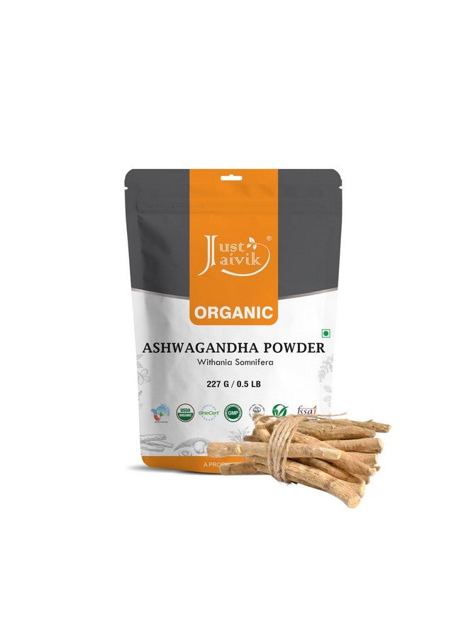 Just Jaivik Just Jaivik Organic Ashwagandha Powder- 227g For Stress Relief, Energy Boost & Immunity | Withania somnifera, Ashwagandha Podi, Asvagandha Churna, Asvagandha, Indian ginseng - Image 1
