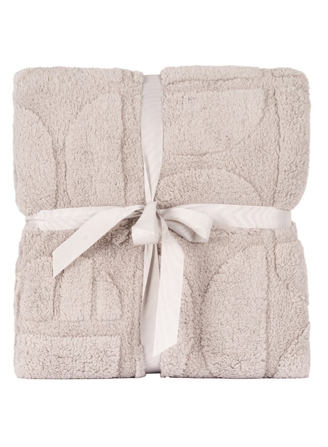 ELEGA DECOR Sherpa Blanket – Single (150x200 cm) – Jacquard Geometric Embossed, Grey | Ultra-Soft Sherpa Fleece, All-Season Comfort - Image 4