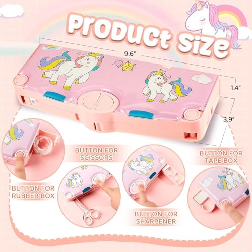 Sky Tech® Unicorn Theme Magnetic Pencil Box Multifunctional Pencil Box Stationery Box Unicorn Pencil Box for Girls, Magnetic Pencil Box for Girls Pouch Return Gifts for Kids (with Accessories) - Image 5