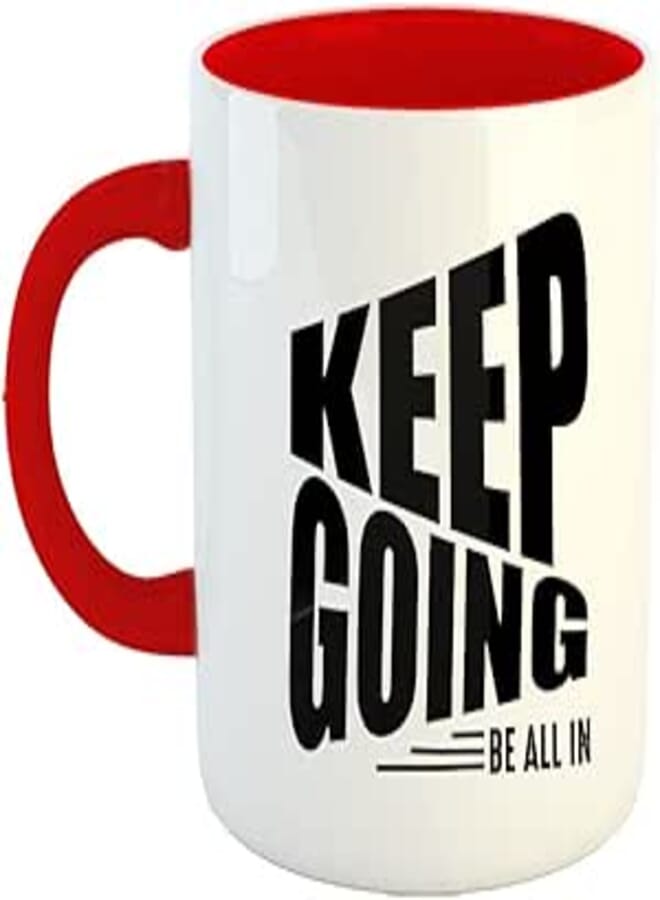 Happu - Printed Ceramic Coffee Mug, Engineer Quotes, Keep Going Be All in, Gift for Engineering Students, Gift for Engineers, for Professionals, Aspirants, Programmers, 325 ML(11Oz), 3793-RD